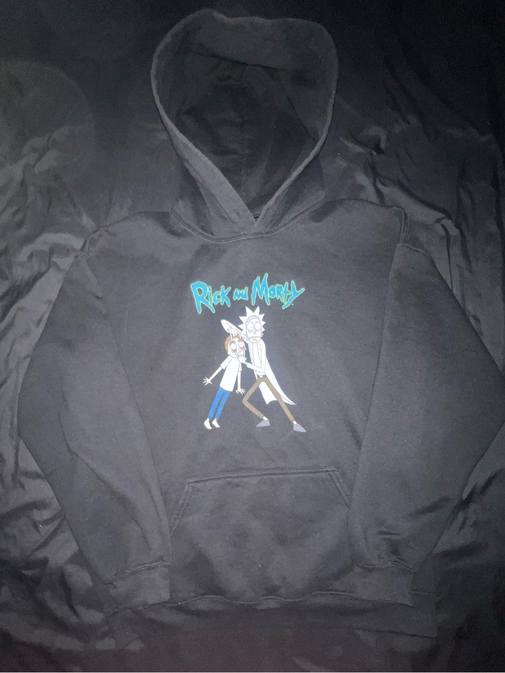 Men Rick and Morty pullover hoodie size large